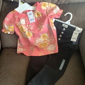 Oshkosh blouse and Oshkosh black jeans